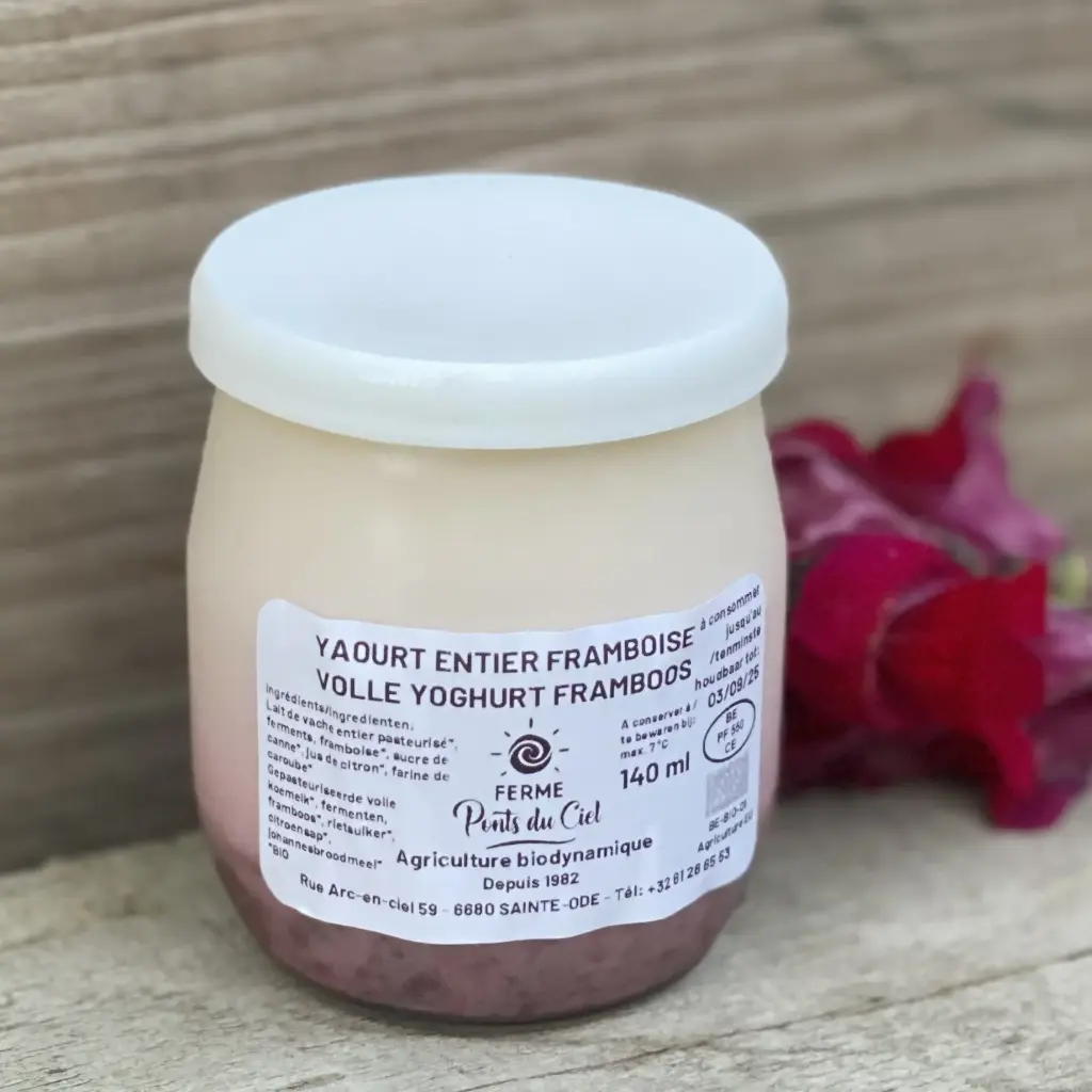Yaourt entier framboise 140 ml