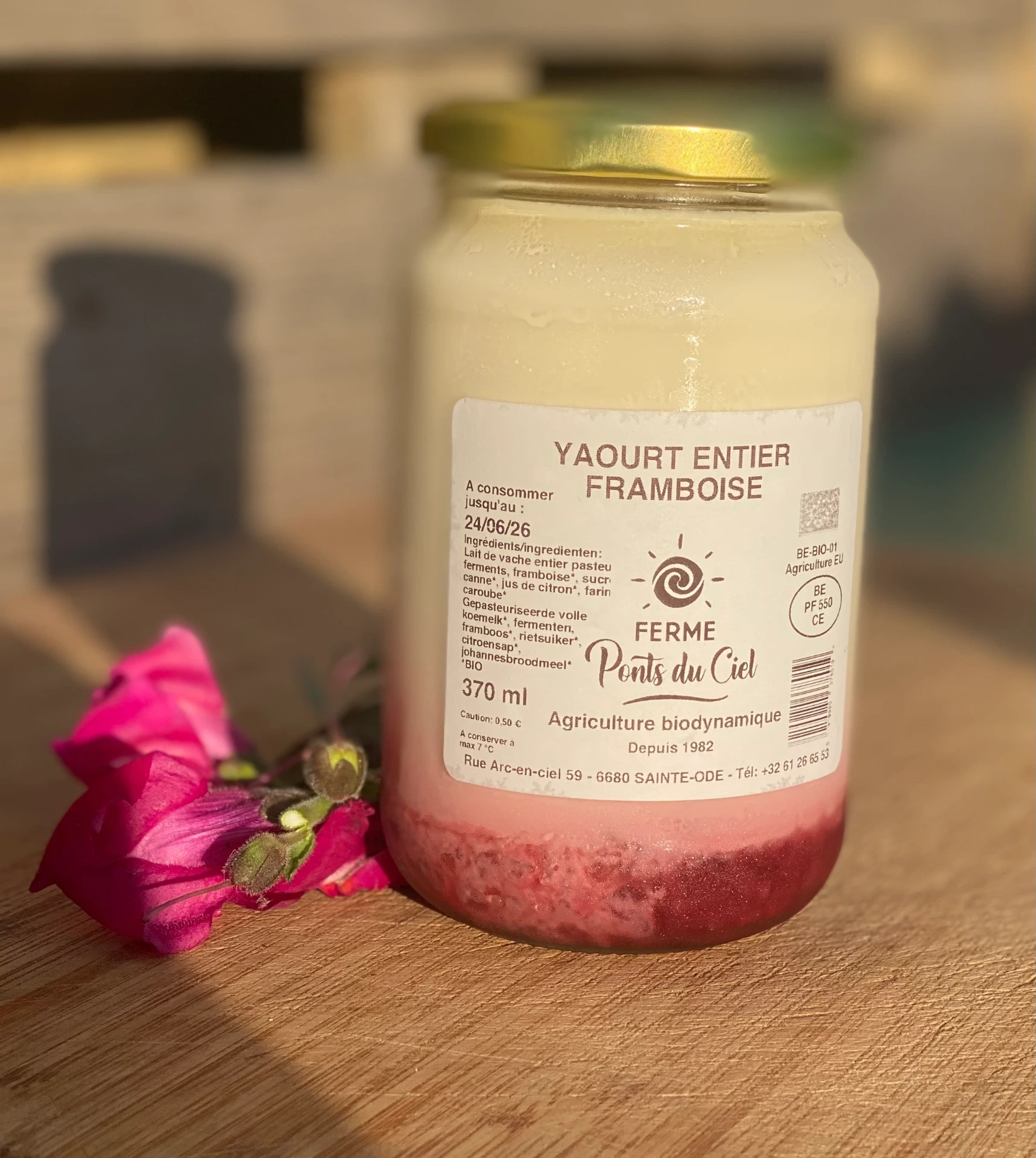 Yaourt entier framboise 370 ml