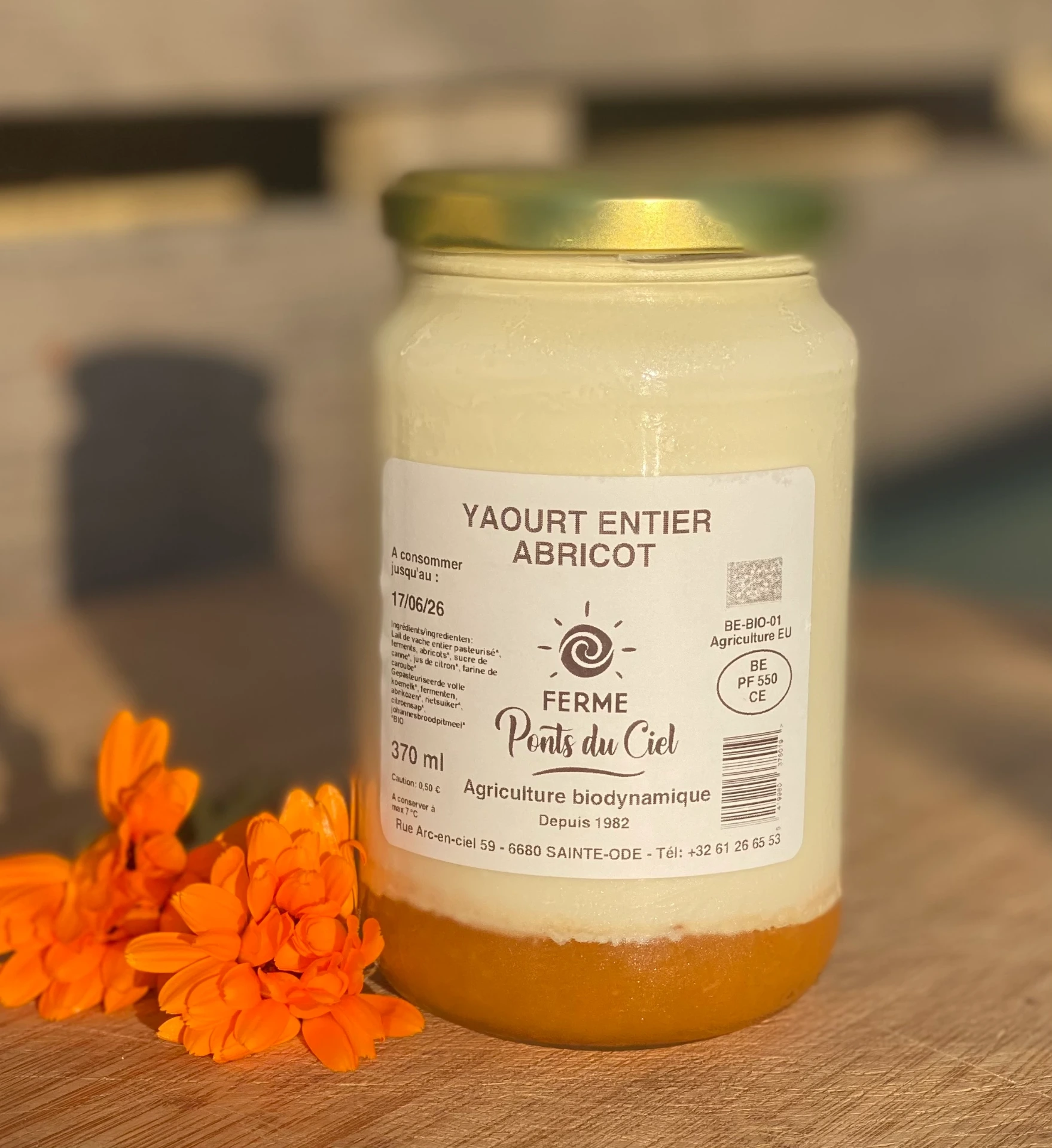Yaourt entier abricot 370 ml